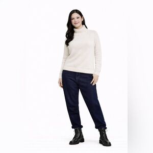 POOF APPAREL Cream Y2K Vintage Classic Soft Waffle Knit TurtleNeck Comfy Sweater